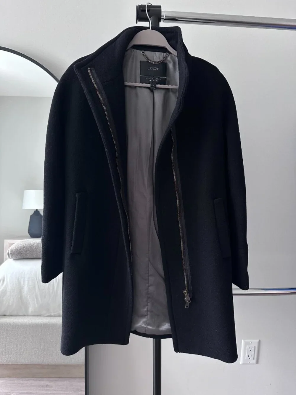 J Crew Stadium Cloth by Nello Gory Black Cocoon Coat in Size 2 - Picture 2 of 11